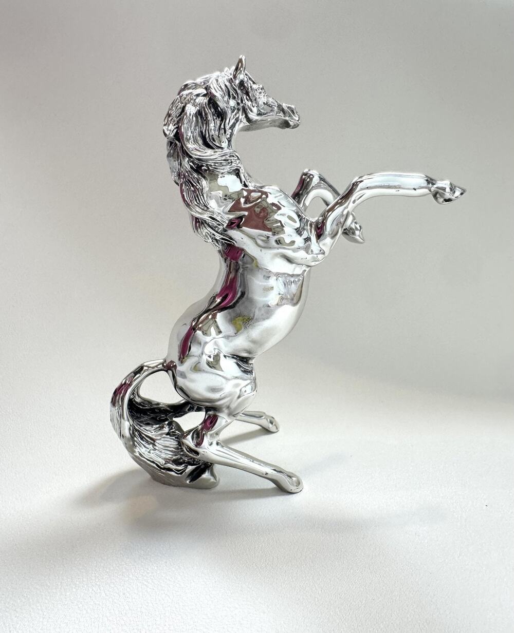 Italian Argento 925 Silver Laminated Rearing Horse Figurine Made in Italy 5"